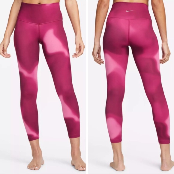 Nike Yoga Women's High-Waisted 7/8 Gradient-Dye Leggings Pink SMALL NWT $75‎ - Picture 1 of 9